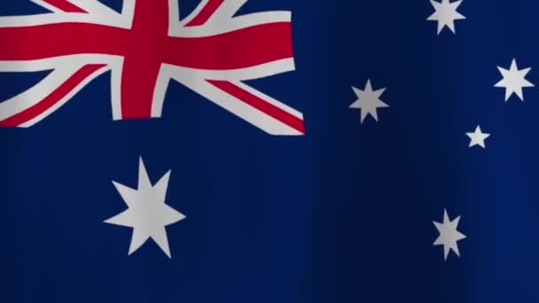带着阴影飘扬的澳大利亚国旗 — 图库视频影像