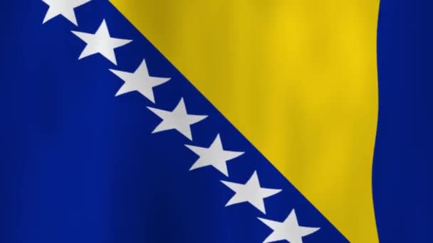 Sventola Bandiera Nazionale Della Bosnia Erzegovina Con Ombre — Video Stock