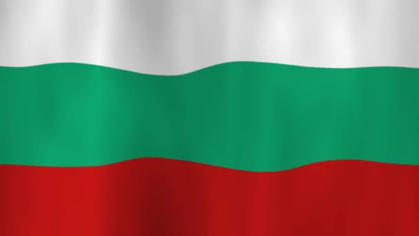 Wuivende Nationale Vlag Van Bulgarije Met Schaduwen — Stockvideo