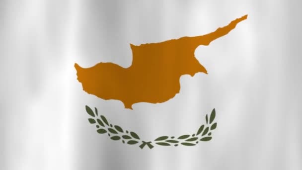 Waving National Flag Cyprus Shadows — Stock Video