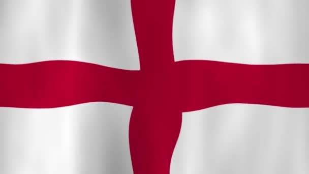 带着阴影飘扬的英格兰国旗 — 图库视频影像