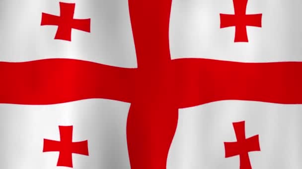 Acenando Bandeira Nacional Geórgia Com Sombras — Vídeo de Stock