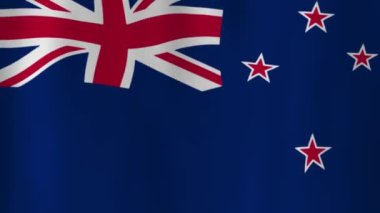 Gölgelerle Yeni Zelanda Ulusal Bayrağı Dalgalanıyor