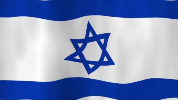 Vifta Med Israels Flagga Med Skuggor — Stockvideo
