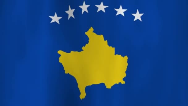 Machanie Narodową Flagą Kosowa Cieniami — Wideo stockowe