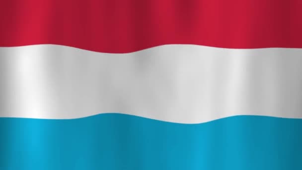 Sventolando Bandiera Nazionale Del Lussemburgo Con Ombre — Video Stock