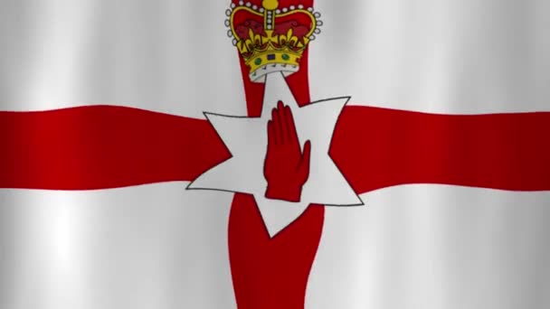 Észak Írország Nemzeti Zászlaját Lobogtatva Árnyékokkal — Stock videók