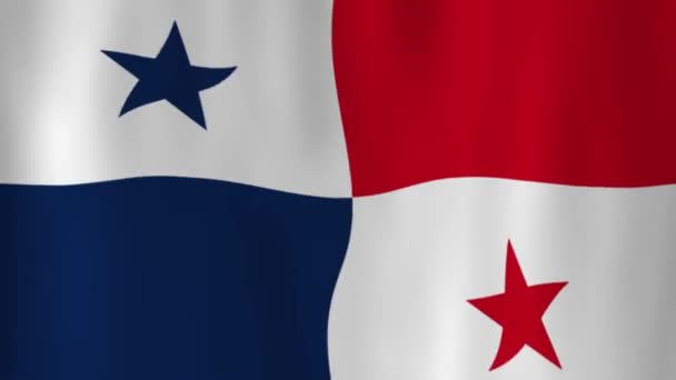 Acenando Bandeira Nacional Panamá Com Sombras — Vídeo de Stock