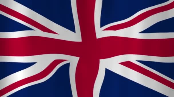 Ondeando Bandera Nacional Del Reino Unido Con Sombras — Vídeos de Stock