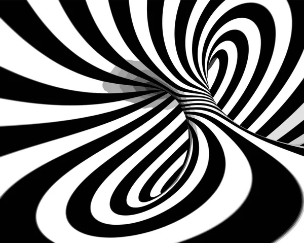 Absztrakt Háttér Fekete Fehér Optikai Illúzió Pszichedelikus Örvény — Stock Vector