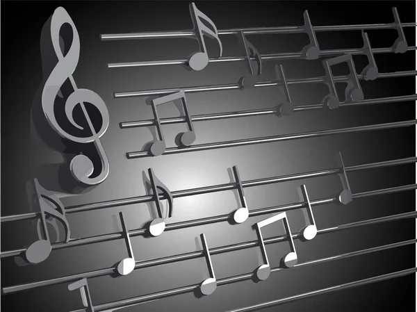 音楽ノートのベクトルイメージと抽象音楽シートの音楽記号曲のコンセプト 音楽のバックグラウンドデザイン — ストックベクタ