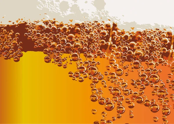 Zimne Piwo Bąbelkami Kroplami Szczegóły Dotyczące Piwa — Wektor stockowy