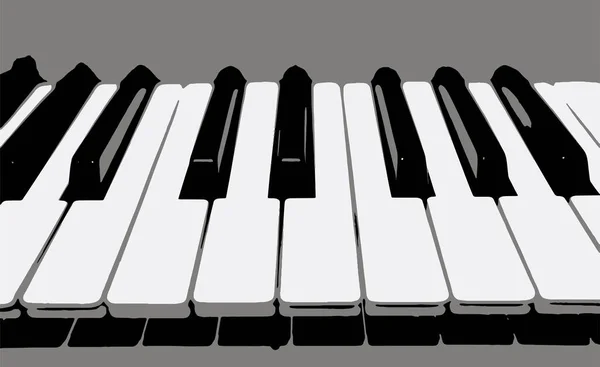 Zongorakulcsok Közeli Képe Zenei Háttér — Stock Vector