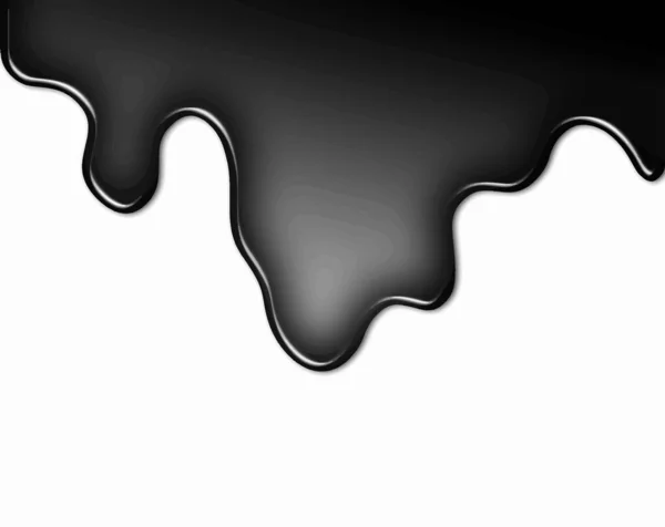 Illustration Black Liquid Isolated White Black Ink Oil — Stock Vector