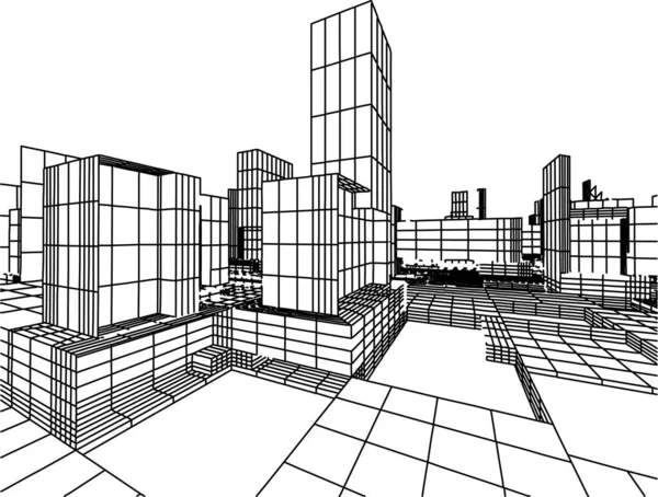 Imagen Mapa Ciudad Con Rascacielos Calle Smart Ciudad Tecnología — Vector de stock
