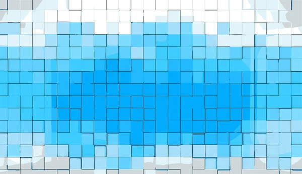 青色トーンでの立方体背景の抽象的なイメージ — ストックベクタ