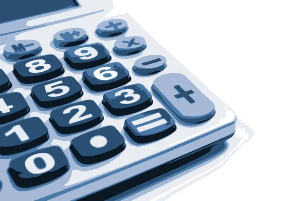 Detailní Obraz Kalkulačky Izolované Bílé Ekonomika Osobní Finance Výdaje Domácností — Stockový vektor