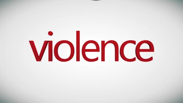 Violence Concept Social Problem Psychological Concept Breaking Word Violence — Vídeo de Stock