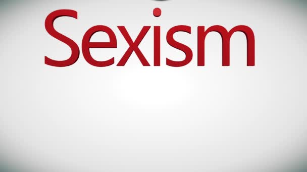 Koncepcja Seksizmu Problem Społeczny Koncepcja Psychologiczna Złamanie Słowa Seksizm — Wideo stockowe