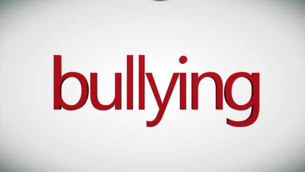 Bullying Concept Social Problem Psychological Concept Breaking Word Bullying — Video Stock