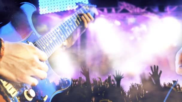 Muzikale Uitvoering Het Podium Recreatie Muziekshow Live Muziek Concert Gitarist — Stockvideo