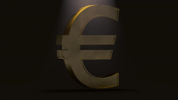 白い背景にユーロ記号通貨記号 銀行と金融と倒産の概念世界通貨の下落 — ストック動画