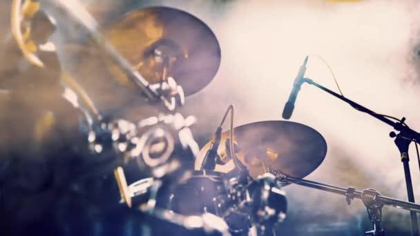 Desempenho Musical Palco Recreação Show Música Drum Palco Música Vivo — Vídeo de Stock