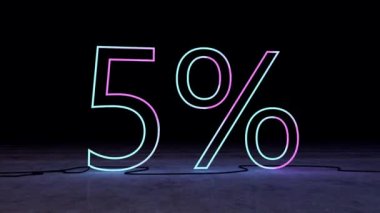 İndirimli promosyon indirimi. Parlak ve parlak çizgiler halinde% 5. Ürünler, reklamlar, web pankartları için şablon.