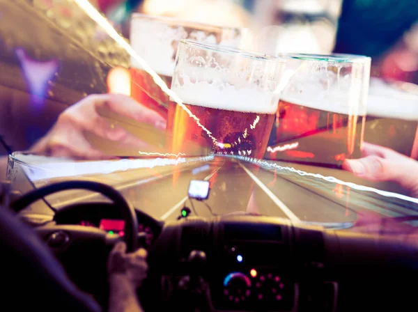 Conceptul Abstract Fundal Băuturilor Alcoolice Conducere Condu Beat Efectul Încețoșat — Fotografie, imagine de stoc