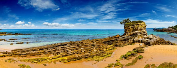 Scénická Pobřeží Pobřežní Města Severním Španělsku Kantábrie Velbloudí Pláž Santanderu — Stock fotografie