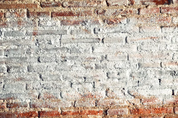 Empty Surface Background Partially White Painted Brick Wall Background — Stock Photo, Image