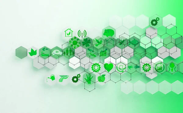 Formas Geométricas Branco Verde Color Futuristic Ecológico Business Background Abstract — Fotografia de Stock