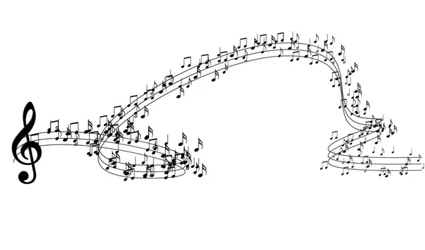3D抽象乐谱的音乐笔记和音乐符号图解 歌曲和旋律概念 音乐背景设计 音乐写作 — 图库照片