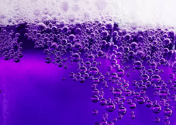 Abstrato Fundo Líquido Bolhas Tons Violetas Bubbles Detalhe Bebidas Extravagantes — Fotografia de Stock