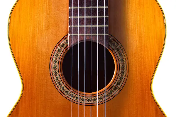 Spanische Gitarre Und Musikhintergrund Musikalisches Design Mit Akustischer Gitarre Stockbild