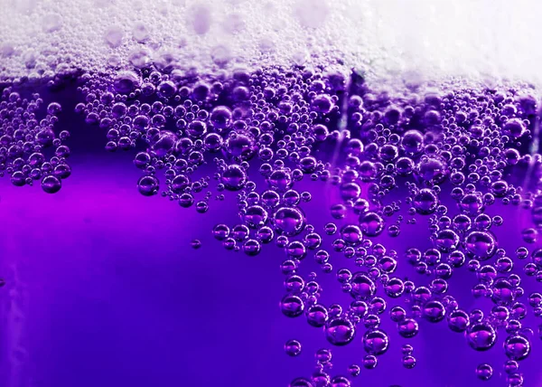 Abstrakte Hintergrundflüssigkeit Und Blasen Violettem Farb Bubbles Detail Und Ausgefallene Stockfoto