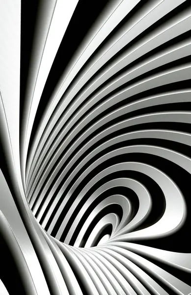 眩晕概念中的抽象隧道或无限大孔 黑白图案中的抽象螺旋线背景 图库图片