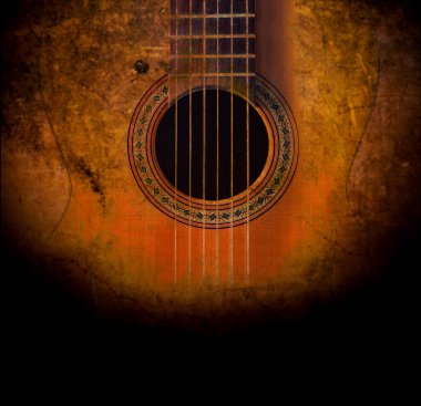 İspanyol gitarı ve müzik geçmişi. Spanish kültürü. Klasik gitar detayı..