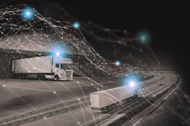 Otomatik taşıma. Sürücüsüz otomotiv. Yardım ve güvenlik trafik sistemi.