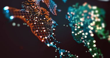 3d illüstrasyon ve anlaşmalar ve uluslararası iş uluslararası lojistik kavramı. Dünya çapında ağlar ve şirketler.