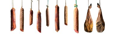 İspanyol iberik jambonu dilimliyorum. İspanyol jamonu ve geleneksel yemek. Sosis ve kasap ürünleri..