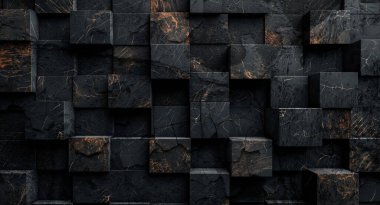 Karanlık taş küplerin arka planı. Ön manzara. Boş kopyalama alanı.