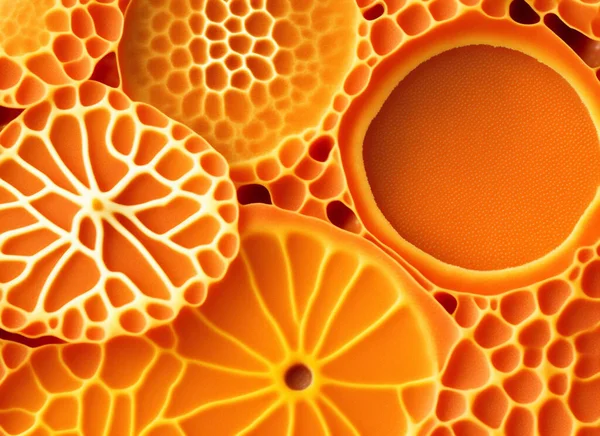 Gyönyörű Őszi Levél Mintákat Mikroszkóp Alatt Létrehozott Egy Neurális Hálózat — Stock Fotó