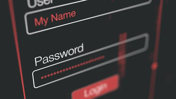 Primo Piano Modulo Accesso Inserire Username Password Concetto Servizio Online — Foto Stock