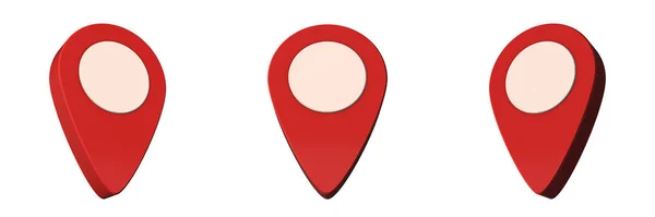 Map Pin Pointer Left Front Right View Render — Stock Photo, Image