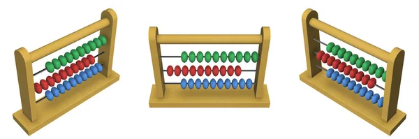 Abacus White Background Left Front Right View Render — Stock Photo, Image
