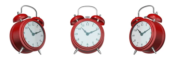 Relógio Alarme Vintage Fundo Transparente Esquerda Frente Direita Render — Fotografia de Stock