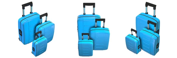 Trolley Bag White Background Left Front Right View Render — Stock Photo, Image