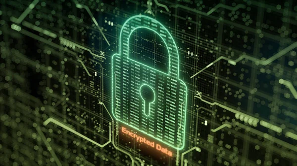 Data Protection Concept Animatie Encryptie Computer Beveiliging Cloud Computer Veiligheid — Stockfoto