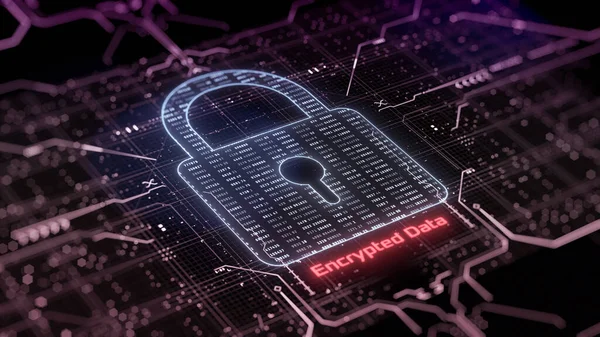 Conceito Segurança Informática Proteção Dados Criptografia Cadeado Segurança Serviços Nuvem — Fotografia de Stock